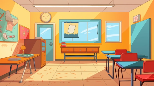 Classroom background vector