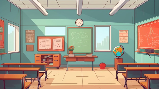 Classroom background vector