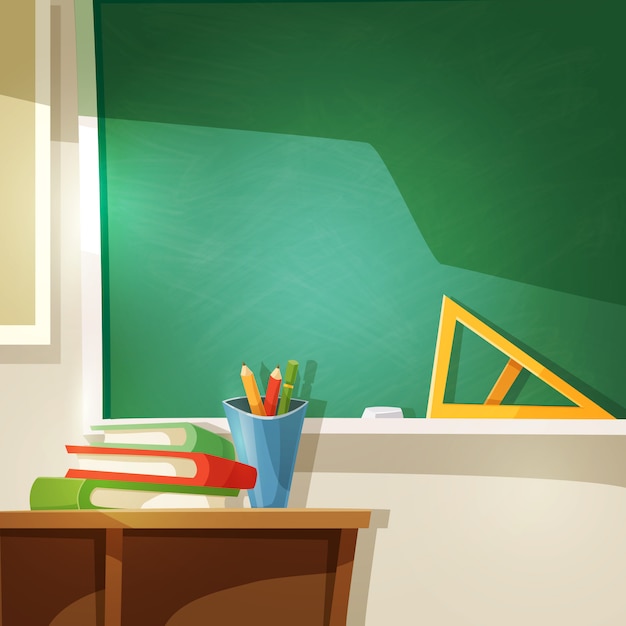 Vector classroom cartoon illustration