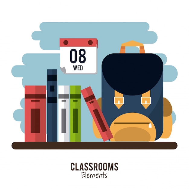 Vector classroom elements design