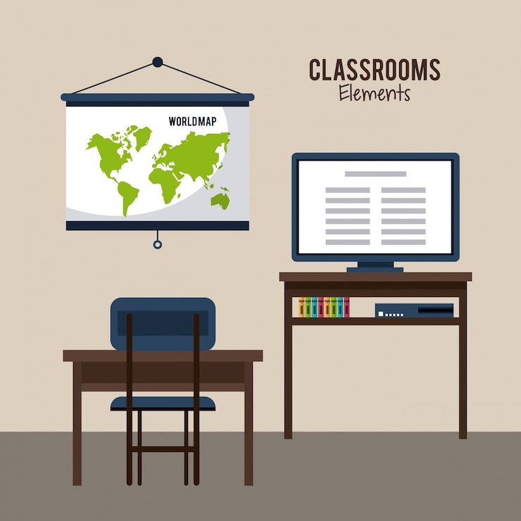 Vector classroom elements design 