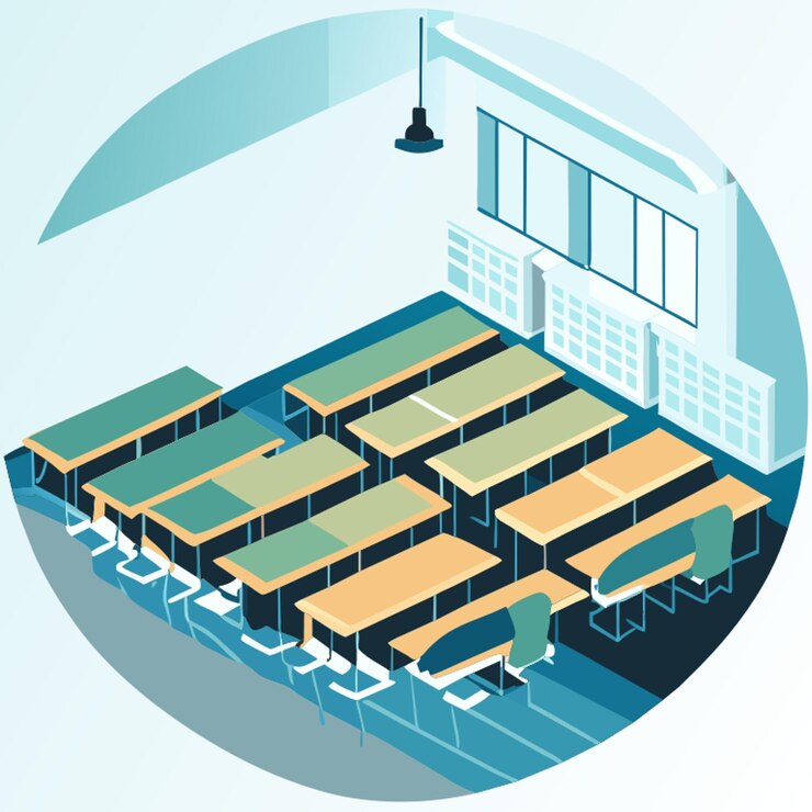 Vector classroom floor plan seating vector illustration flat 2