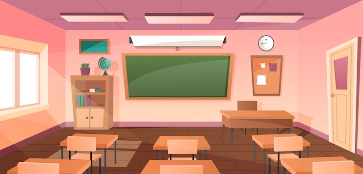 Vector classroom interior for study