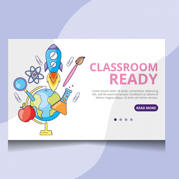 Classroom ready landing page vector