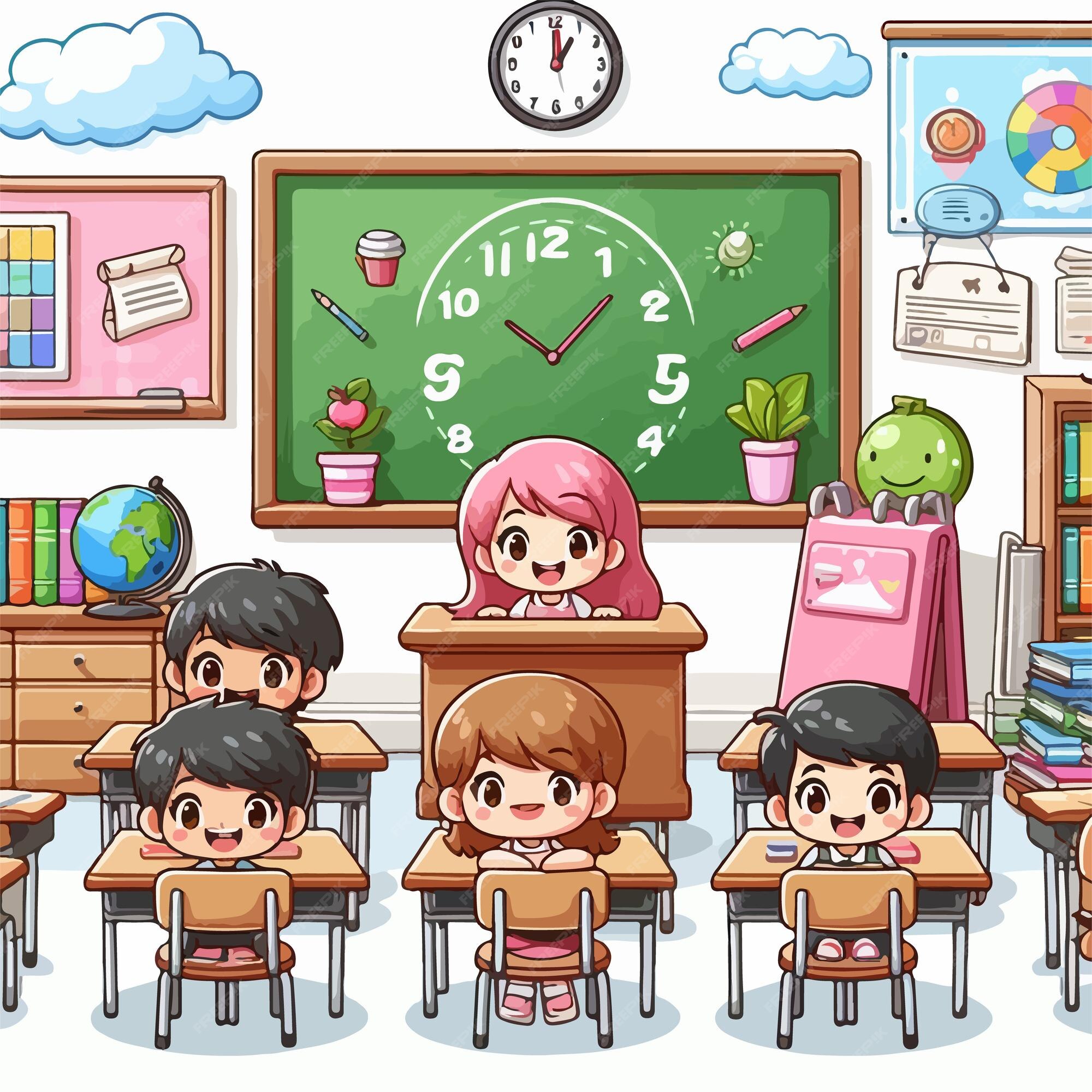 Premium Vector Classroom vector illustration back to school after