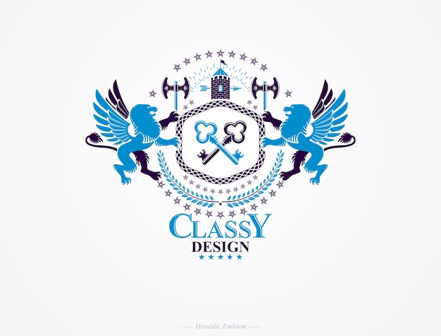 Vector classy emblem vector heraldic coat of arms