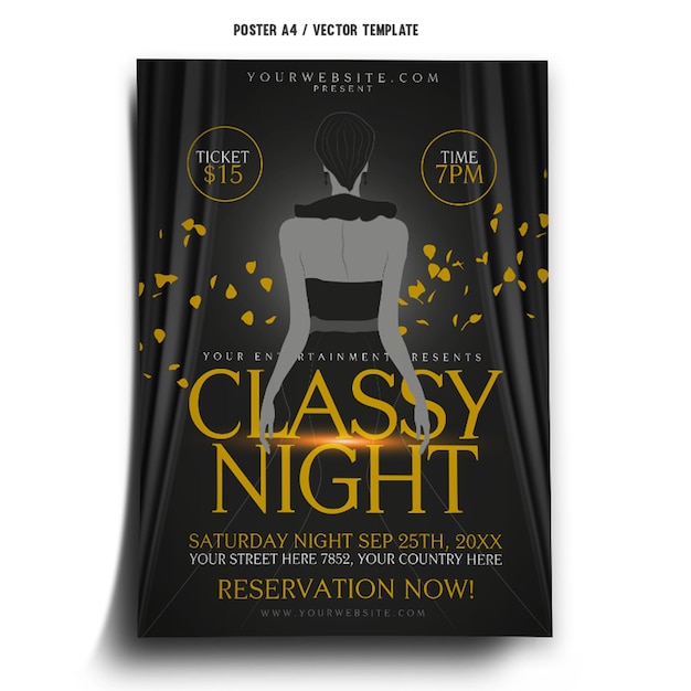 Classy Night Club Party Poster Template