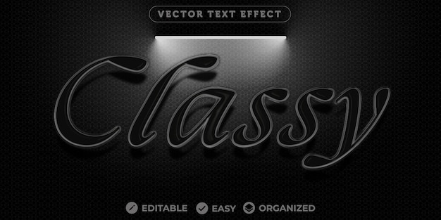 Vector classy text effectfully editable font text effect