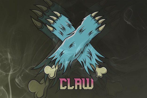 Claw monogram esport logo premium