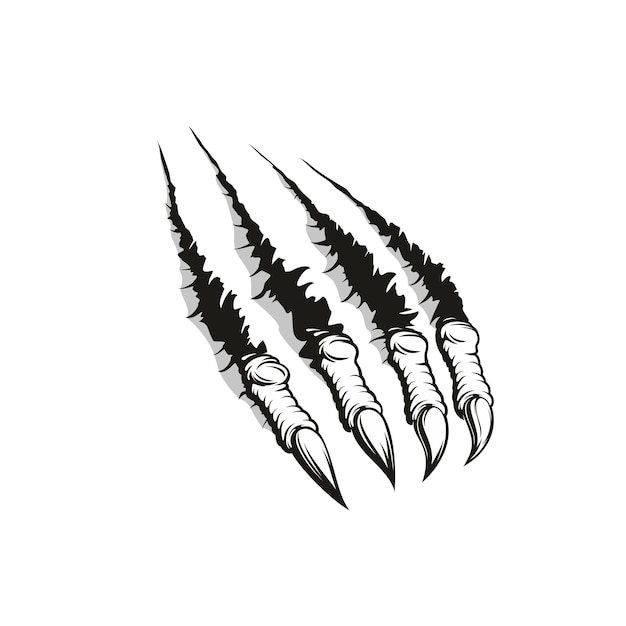 Vector claw ripping through background tattoo design