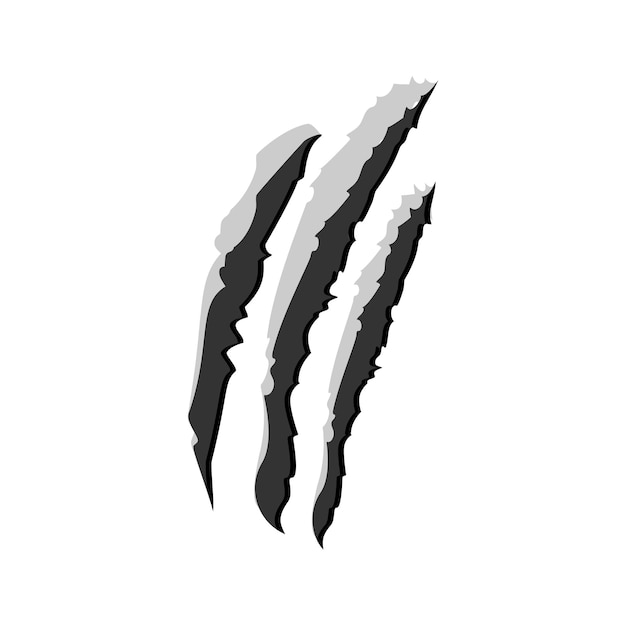 Claw scratchs black silhouette Vector werewolf symbol