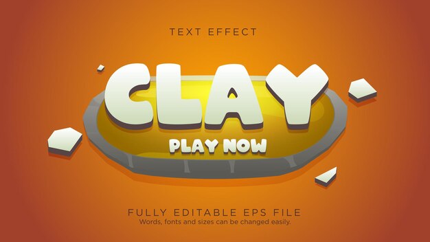 Кнопка Clay Game UI Текстовый эффект Тип шрифта