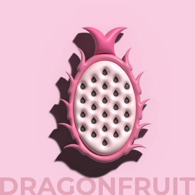 Vector clay render vector design 3d dragonfruit