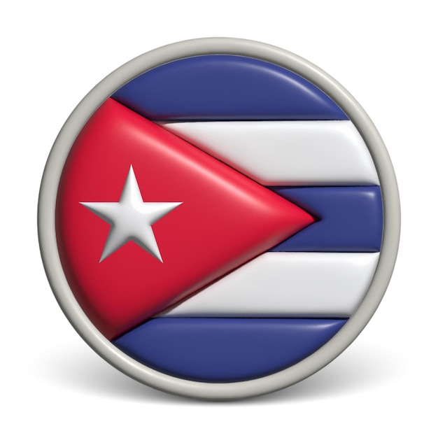 Vector clay render vector icon flag cuba