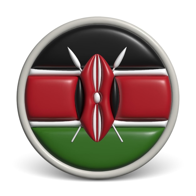 Clay render vector icon flag Kenya