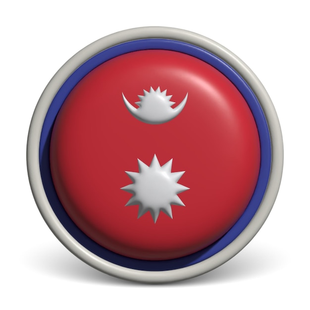 Vector clay render vector icon flag nepal