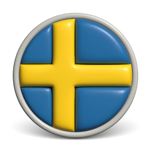 Clay render vector icon flag Sweden