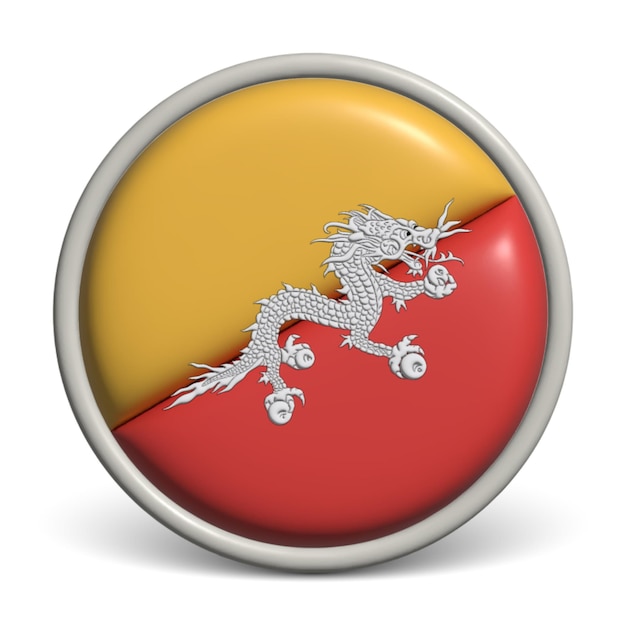 Vector clay render vector icoon vlag van bhutan