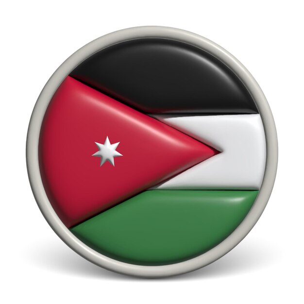 Clay render vector pictogram vlag van Jordanië