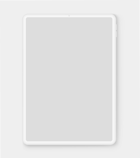 Vector clay tablet mockup modern ipad clay screen mockup front view