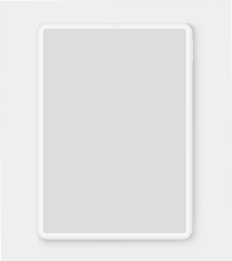 Vector clay tablet mockup moderne ipad klei scherm mockup front view