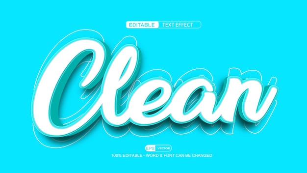 Vector clean 3d editable text effect vector