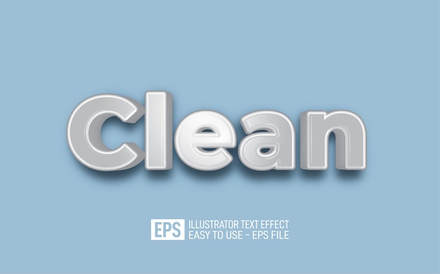 Clean 3d text editable style effect template