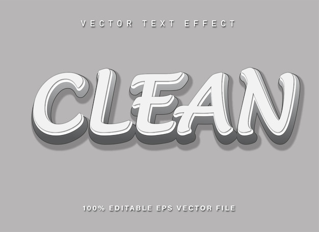 Vector clean 3d text effect editable modern lettering typography font style