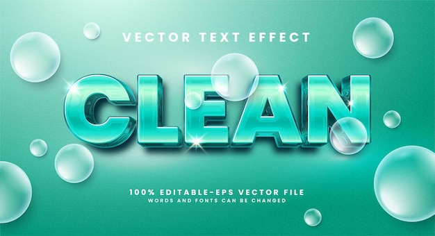 Clean 3D text effect. Editable text style effect with glossy theme.