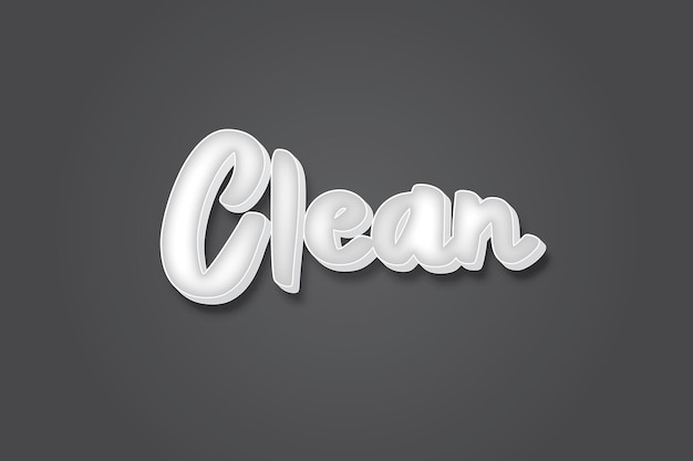 Clean 3d text vector effect