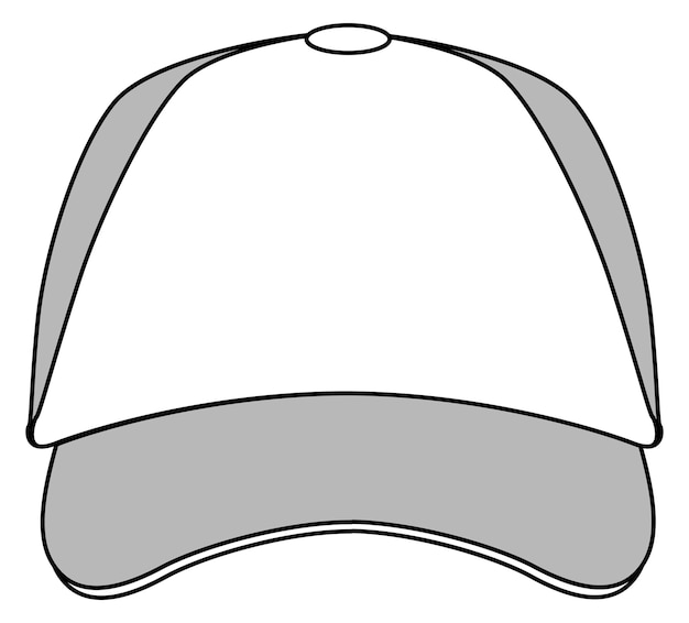 Vector clean baseball hat template textile cap design