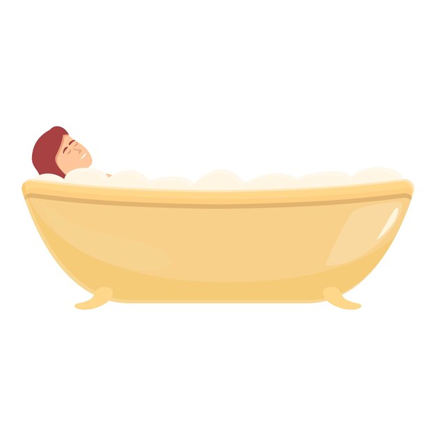 Clean bath icon cartoon vector Warm water Spa foam