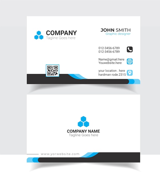 Clean and blue business card template