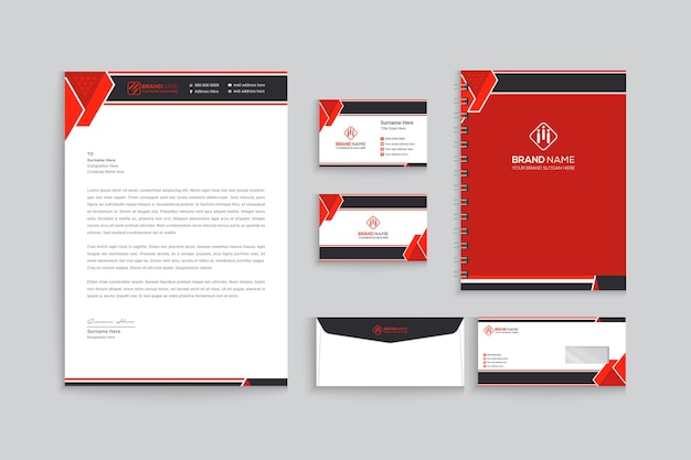 Clean brand stationery mockup business card letterhead