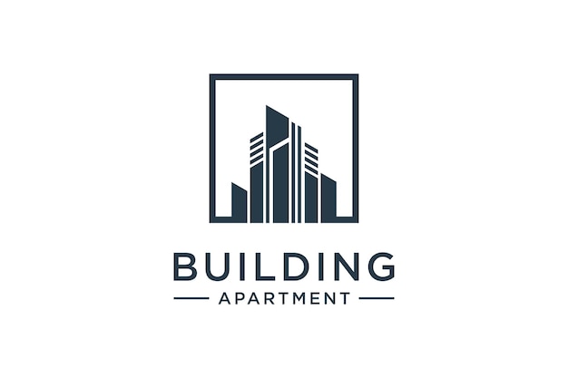 Clean building logo design inspiration