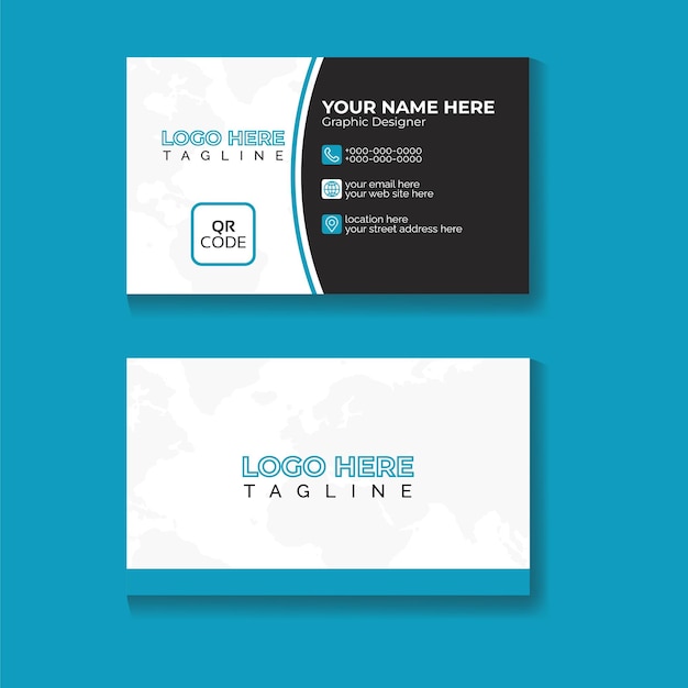 Vector clean business card template modern vector visiting card layout