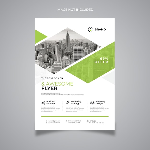 Vettore clean business flyer