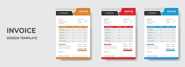 Clean business invoice design template