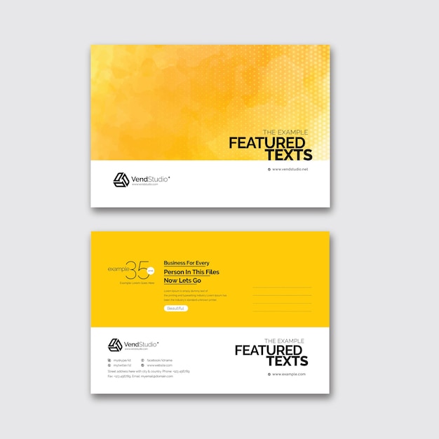 Vector clean business postcard