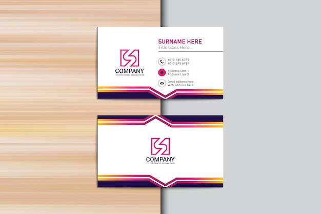 Clean business visiting card template