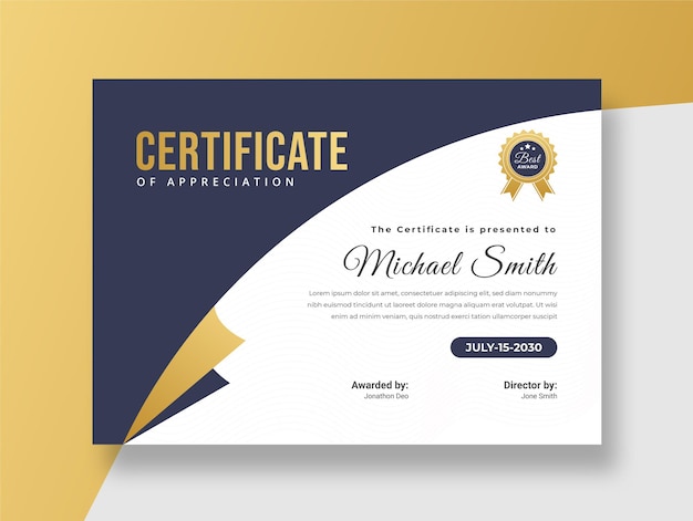 Clean Certificate of Appreciation template Cool geometric design