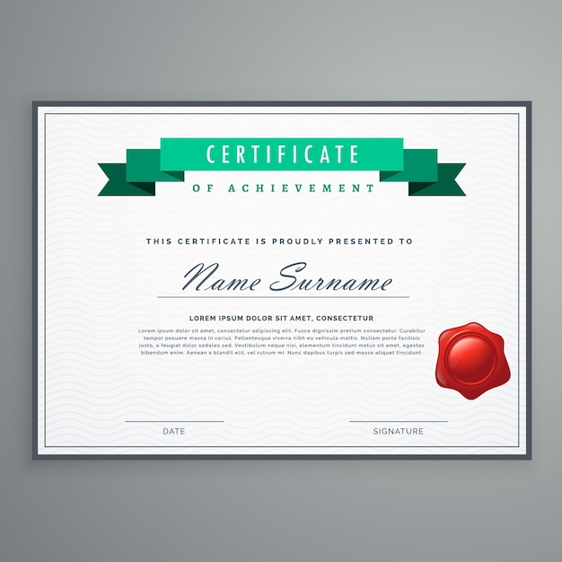 clean certificate design template award diploma background