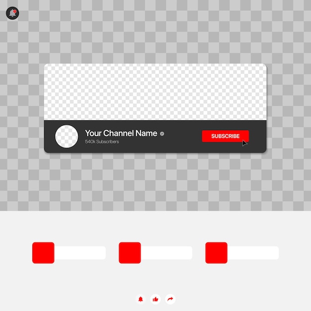 Clean Channel Template for Video Platform with Transparent Background Vector illustration