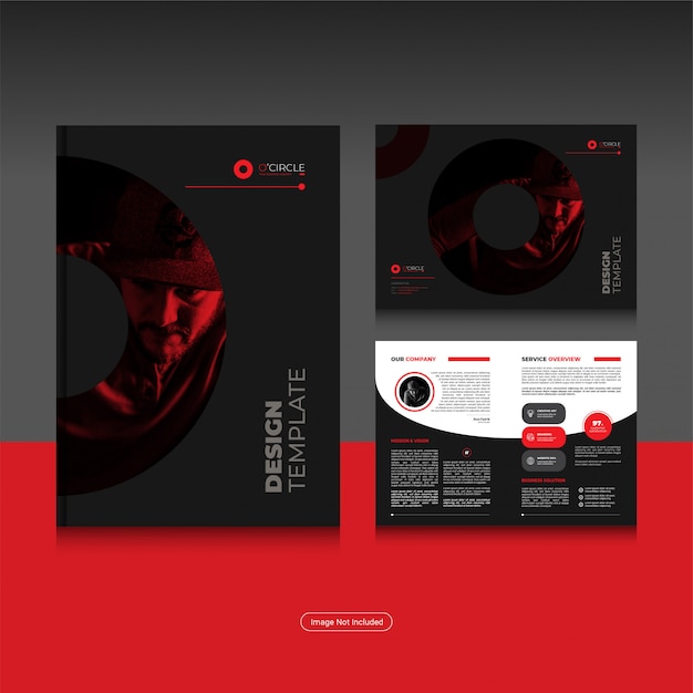 Vector clean corporate bi fold business brochure design template in a4 format.