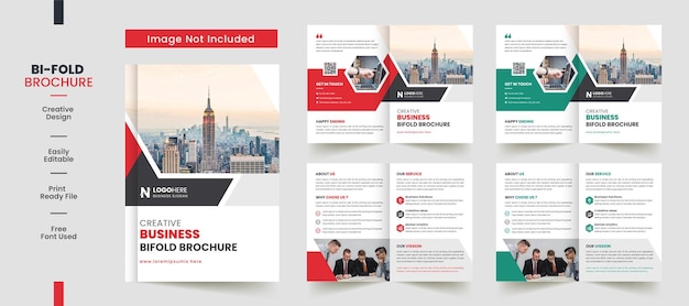 Clean Corporate bifold brochure template premium style with modern style and clean concept use for b