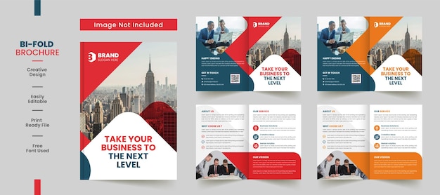 Vector clean corporate bifold brochure template premium style with modern style and clean concept