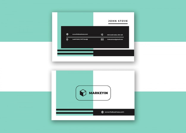 Clean corporate creative colorful minimal business card