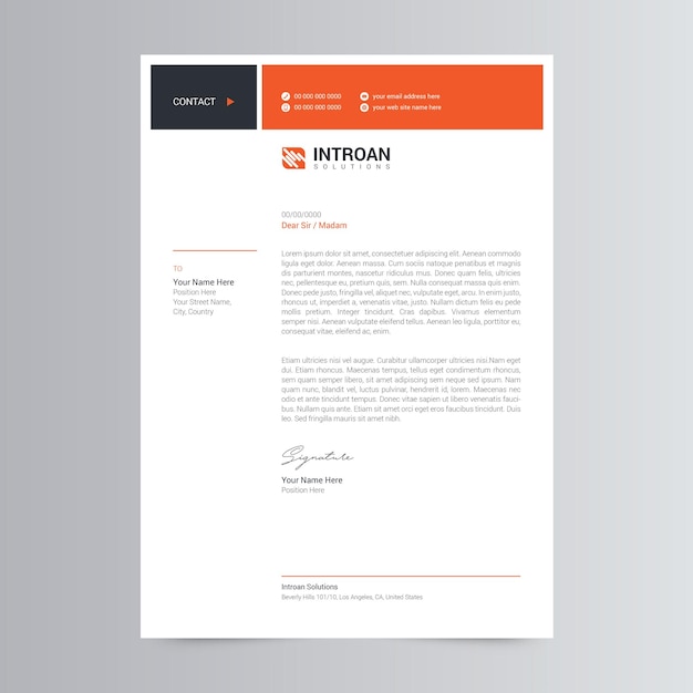 Clean and Corporate Letterhead Template