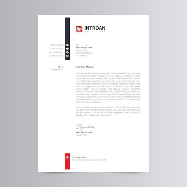 Clean and Corporate Letterhead Template