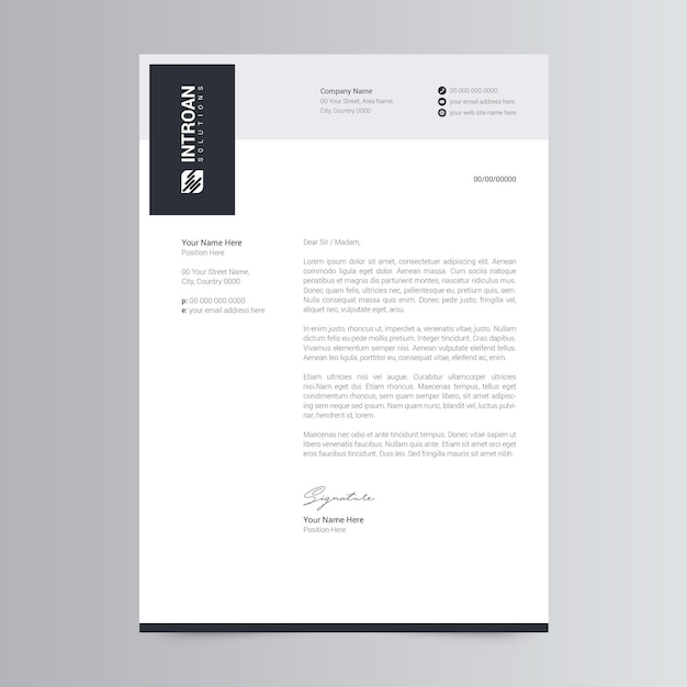 clean and corporate letterhead template